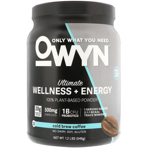 OWYN, Ultimate Wellness + Energy, 100% Plant-Based Powder, Cold Brew Coffee, 1.2 lb (546 g) Review