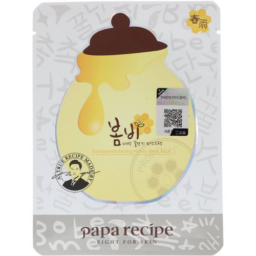 Papa Recipe, Bombee Whitening Honey Mask Pack, 10 Masks, 25 g Each Review