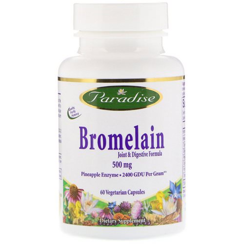 Paradise Herbs, Bromelain, Joint & Digestive Formula, 500 mg, 60 Vegetable Capsules Review