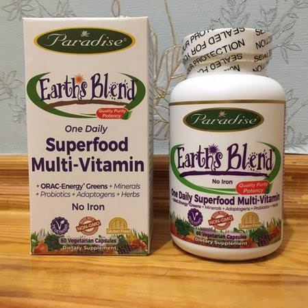 Earth's Blend, One Daily Superfood Multi-Vitamin, No Iron