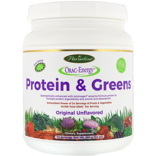 Paradise Herbs, ORAC-Energy, Protein & Greens, Original Unflavored, 16 oz (454 g) Review