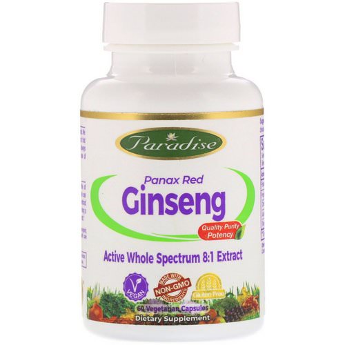 Paradise Herbs, Panax Red Ginseng, 60 Vegetarian Capsules Review