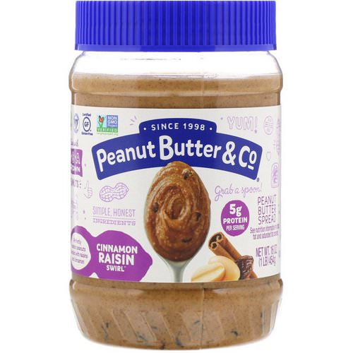 Peanut Butter & Co, Cinnamon Raisin Swirl, Peanut Butter Blended with Cinnamon and Raisins, 16 oz (454 g) Review