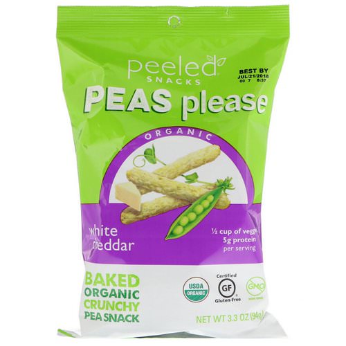 Peeled Snacks, Organic Peas Please, White Cheddar, 3.3 oz (94 g) Review