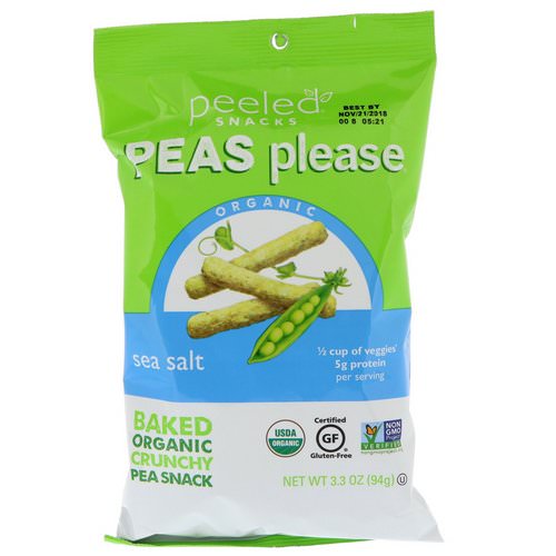 Peeled Snacks, Peas Please, Organic, Sea Salt, 3.3 oz (94 g) Review