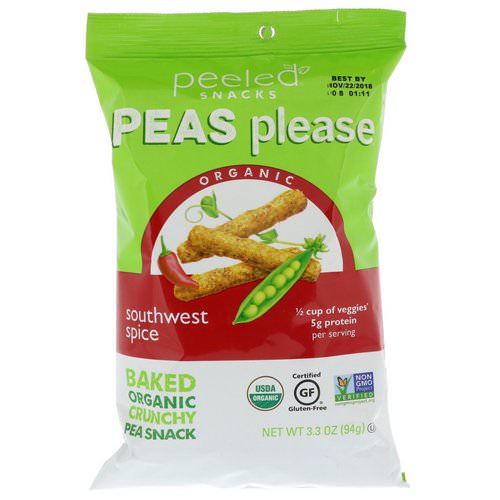 Peeled Snacks, Peas Please, Organic, Southwest Spice, 3.3 oz (94 g) Review
