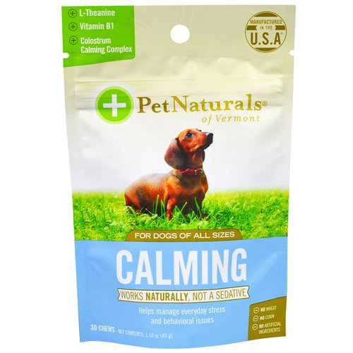 Pet Naturals of Vermont, Calming, For Dogs, 30 Chews, 1.59 oz (45 g) Review