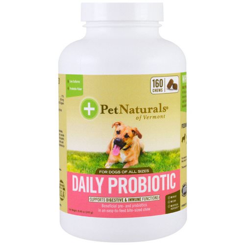 Pet Naturals of Vermont, Daily Probiotic, For Dogs of All Sizes, 160 Chews, 8.46 oz (240 g) Review