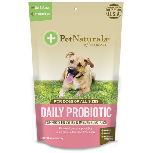 Pet Naturals of Vermont, Daily Probiotic, For Dogs of All Sizes, 60 Chews, 2.55 oz (72 g) Review