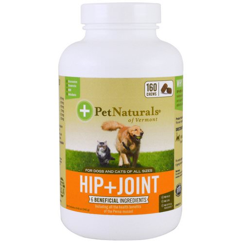 Pet Naturals of Vermont, Hip + Joint, For Dogs and Cats, 160 Chews Review