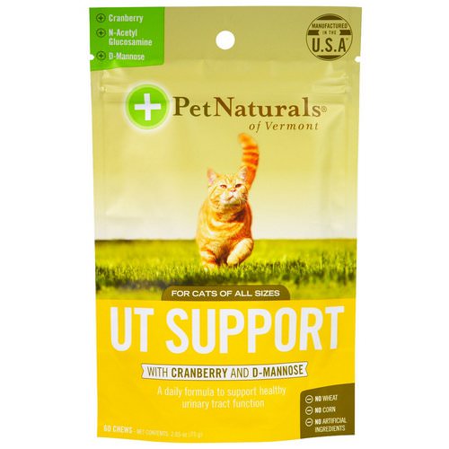Pet Naturals of Vermont, UT Support with Cranberry and D-Mannose, For Cats, 60 Chews, 2.65 oz (75 g) Review
