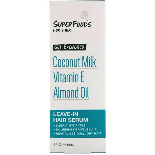 Petal Fresh, Pure, SuperFoods for Hair, Get Drenched Leave-In Hair Serum, Coconut Milk, Vitamin E & Almond Oil, 2 fl oz (60 ml) Review