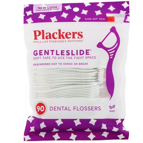 Plackers, Gentleslide, Dental Flossers, Mint, 90 Count Review