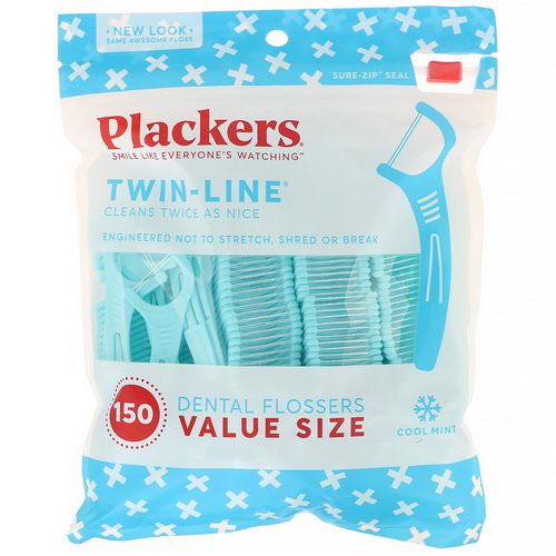 Plackers, Twin-Line, Dental Flossers, Value Size, Cool Mint, 150 Count Review