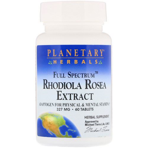 Planetary Herbals, Rhodiola Rosea Extract, Full Spectrum, 327 mg, 60 Tablets Review