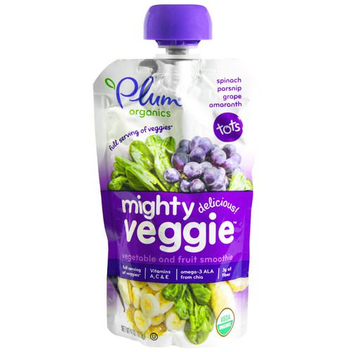 Plum Organics, Mighty Veggie, Veggie & Fruit Blend, 4 oz (113 g) Review