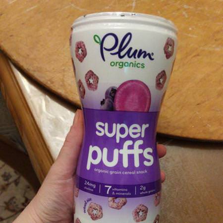 Plum Organics, Super Puffs, Organic Veggie, Fruit & Grain Puffs, Blueberry & Purple Sweet Potato, 1.5 oz (42 g) Review