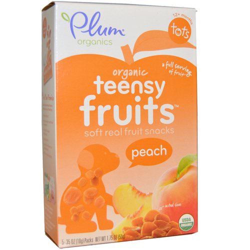 Plum Organics, Tots, Organic Teensy Soft Fruits Snacks, Peach, 12+ Months, 5 Packs, .35 oz (10 g) Each Review
