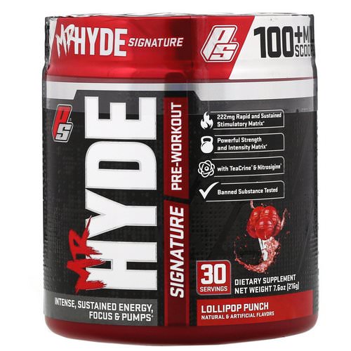 ProSupps, Mr. Hyde, Signature Pre Workout. Lollipop Punch, 7.6 oz (216 g) Review