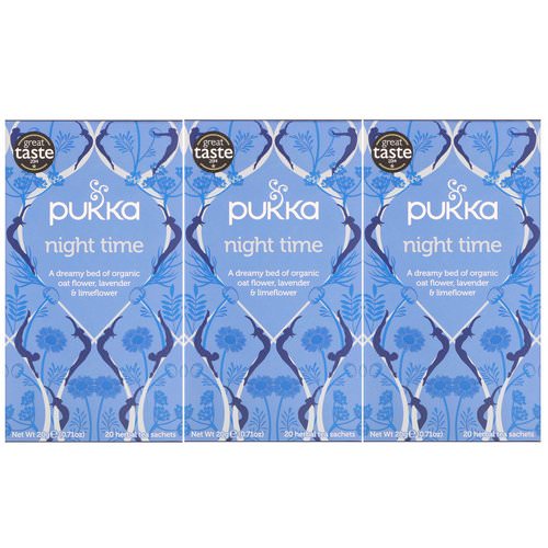 Pukka Herbs, Night Time Tea, Caffeine-Free, 3 Pack, 20 Herbal Tea Sachets Each Review