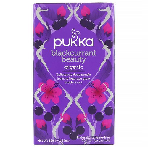 Pukka Herbs, Organic Blackcurrant Beauty, Caffeine-Free, 20 Fruit Tea Sachets, 1.34 oz (38 g) Review