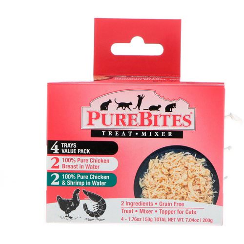 Pure Bites, Treat Mixer, For Cats, 2 Chicken & Shrimp, 4 Pack, 1.76 oz (50 g) Each Review