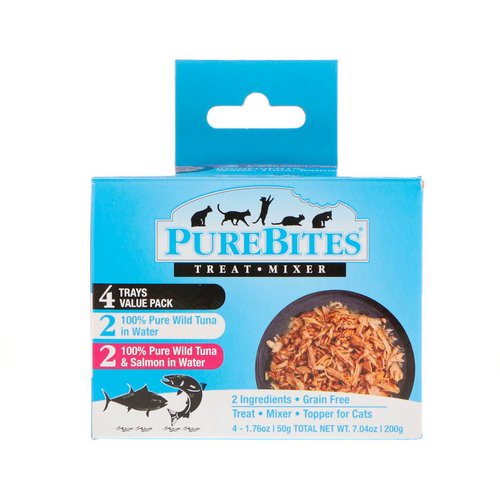 Pure Bites, Treat Mixer, For Cats, 2 Wild Tuna, 2 Wild Tuna & Salmon, 4 Pack, 1.76 oz (50 g) Each Review
