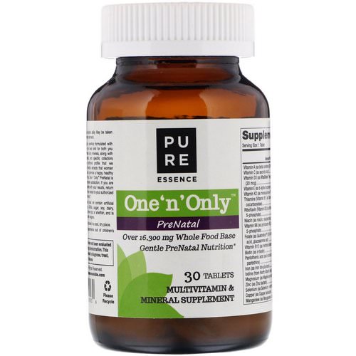 Pure Essence, One 'n' Only PreNatal, Multivitamin & Mineral, 30 Tablets Review