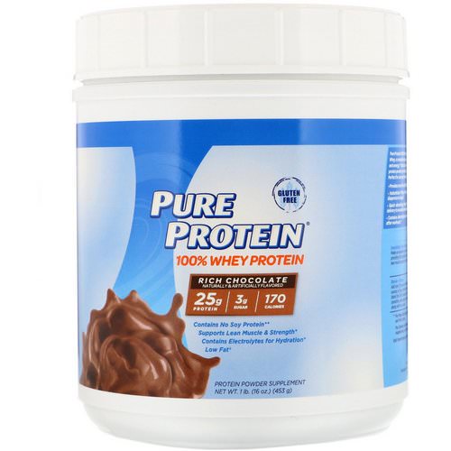 Pure Protein, 100% Whey Protein, Rich Chocolate, 1 lb (453 g) Review