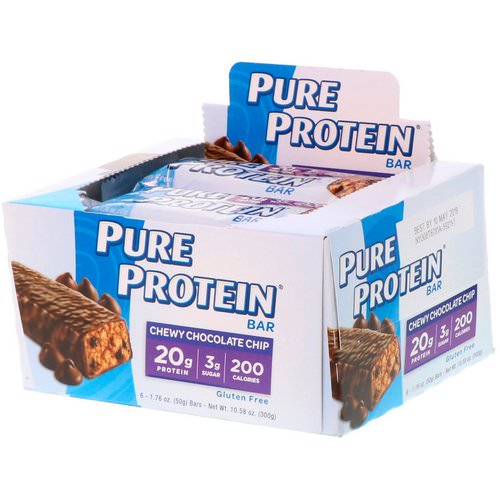 Pure Protein, Chew Chocolate Chip Bar, 6 Bars, 1.76 oz (50 g) Each Review