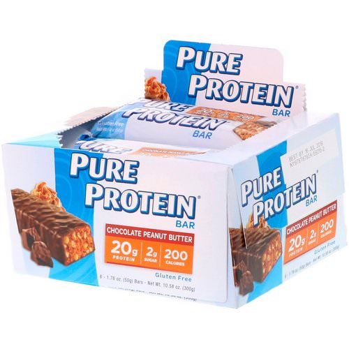 Pure Protein, Chocolate Peanut Butter Bar, 6 Bars, 1.76 oz (50 g) Each Review