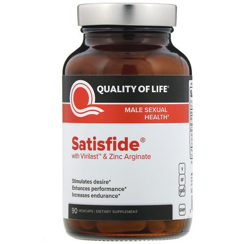 Quality of Life Labs, Satisfide with Virilast & Zinc Arginate, 90 Vegicaps Review