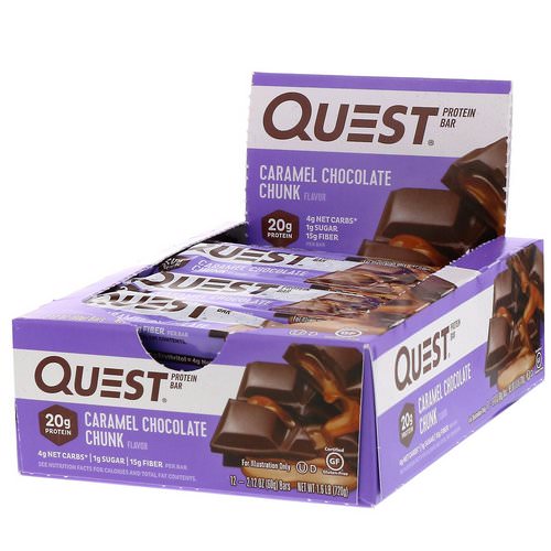 Quest Nutrition, Protein Bar, Caramel Chocolate Chunk, 12 Bars, 2.12 oz (60 g) Each Review