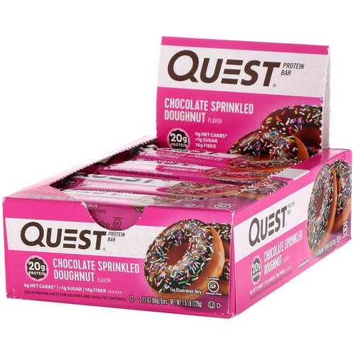 Quest Nutrition, Protein Bar, Chocolate Sprinkled Doughnut, 12 Bars, 2.12 oz (60 g) Each Review