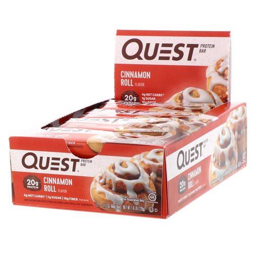 Quest Nutrition, Protein Bar, Cinnamon Roll, 12 Bars, 2.12 oz (60 g) Each Review