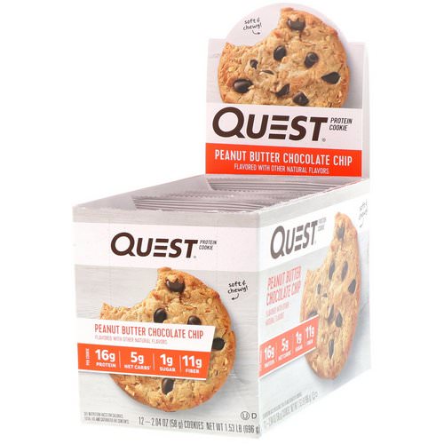 Quest Nutrition, Protein Cookie, Peanut Butter Chocolate Chip, 12 Pack, 2.04 oz (58 g) Each Review