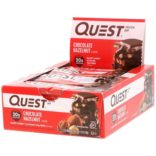 Quest Nutrition, Protein Bar, Chocolate Hazelnut, 12 Bars, 2.1 oz (60 g) Each Review