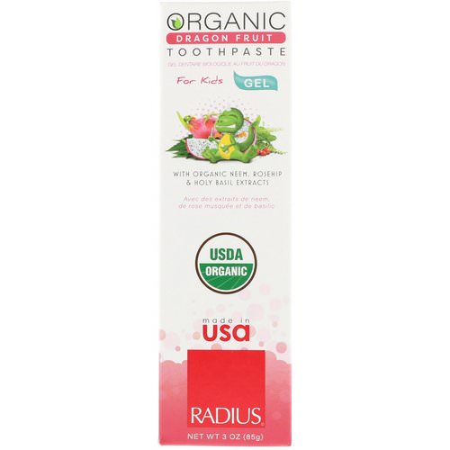 RADIUS, Organic Gel Toothpaste, For Kids, Dragon Fruit, 3 oz (85 g) Review