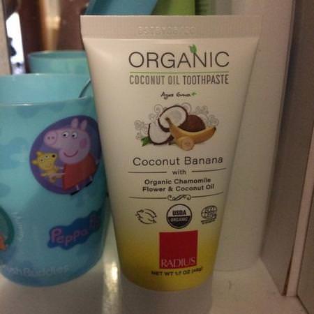 RADIUS, USDA Organic Children's Coconut Toothpaste, Coconut Banana, 6 Months +, 1.7 oz (48 g) Review