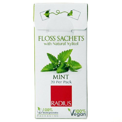 RADIUS, Vegan Xylitol Mint Floss Sachet, 20 Pack Review
