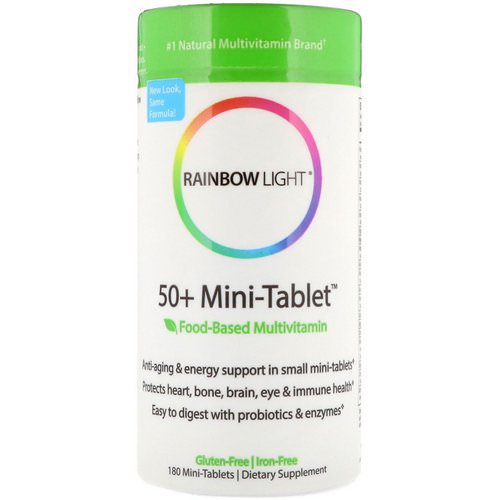 Rainbow Light, 50+ Mini-Tablet, Food-Based Multivitamin, 180 Mini-Tablets Review