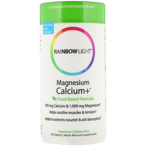 Rainbow Light, Magnesium Calcium+, Food-Based Formula, 90 Tablets Review