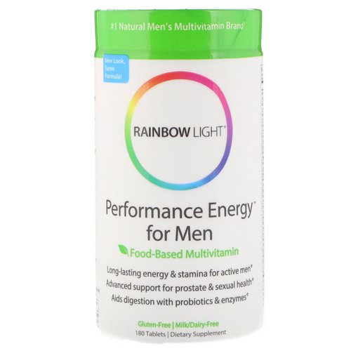 Rainbow Light, Performance Energy for Men, Food-Based Multivitamin, 180 Tablets Review