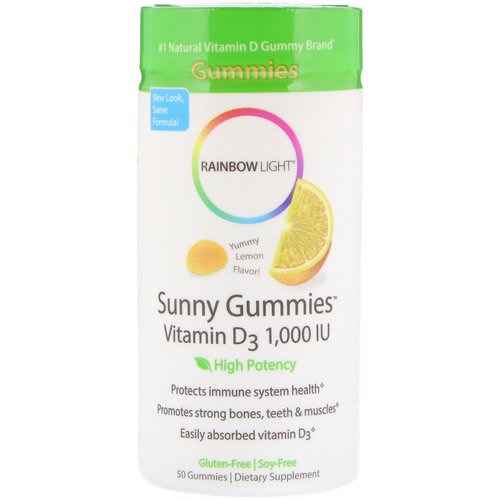 Rainbow Light, Sunny Gummies, Vitamin D3, Lemon Flavor, 1,000 IU, 50 Gummies Review