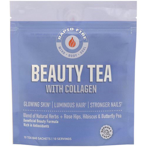 RAPIDFIRE, Beauty Tea with Collagen, Berries & Creme, 10 Tea Bag Sachets Review