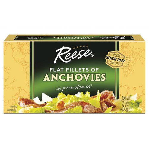 Reese, Flat Fillets of Anchovies, in Pure Olive Oil, 2 oz (56 g) Review