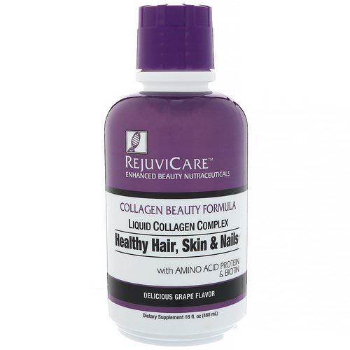 Rejuvicare, Collagen Beauty Formula, Liquid Collagen Complex, Healthy Hair, Skin & Nails, Delicious Grape Flavor, 16 fl oz (480 ml) Review