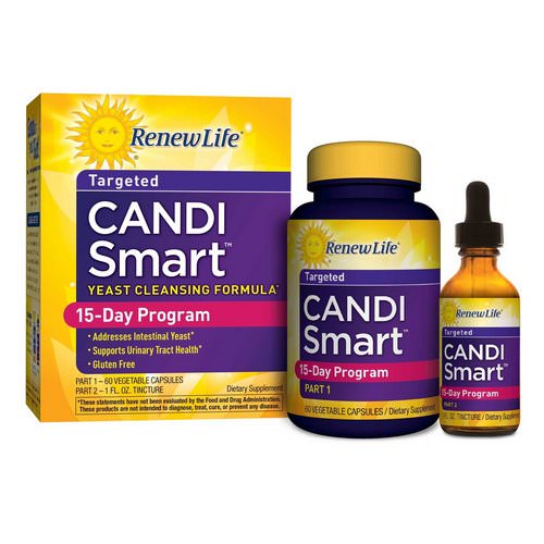 Renew Life, Targeted, Candi Smart, Yeast Cleansing Formula, 15 Day Program, 2 Part Program Review
