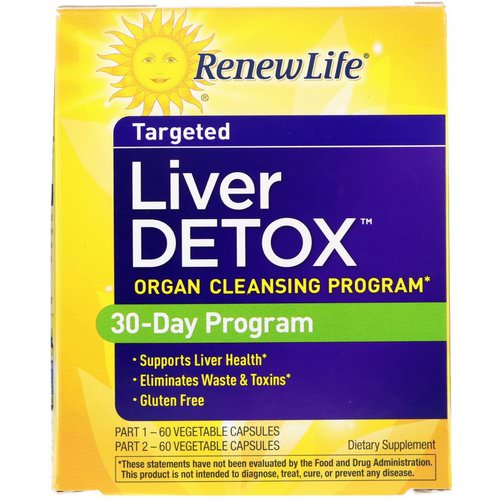 Renew Life, Targeted, Liver Detox, Organ Cleansing Program, 120 Veggie Caps, 2 Bottles, 30-Day Program Review