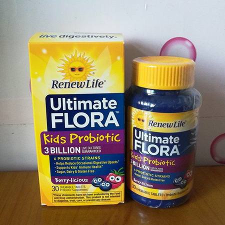 Renew Life, Ultimate Flora, Kids Probiotic, Berry-licious, 3 Billion Live Cultures, 30 Chewable Tablets Review